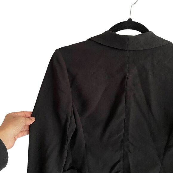 ARITZIA Wilfred Chevalier Open Front Cropped Blazer Jacket Black 0 - Picture 6 of 7